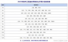 <b>2025年软件工程造价师培训公开课开班计划</b>